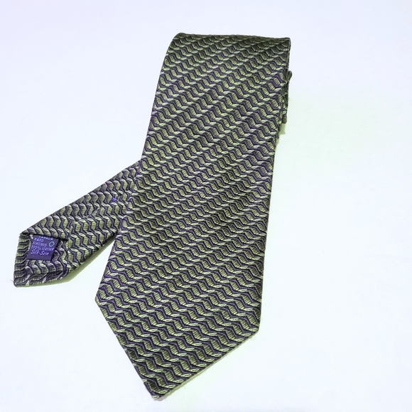 Gianfranco Valentino Wave Print Silk Tie - Picture 1 of 4